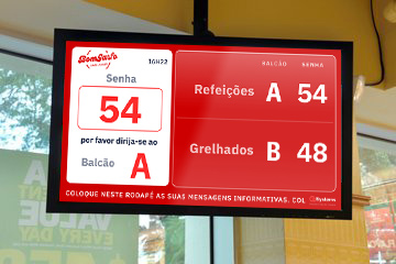 Display Gestão de Filas Restaurante Take Away